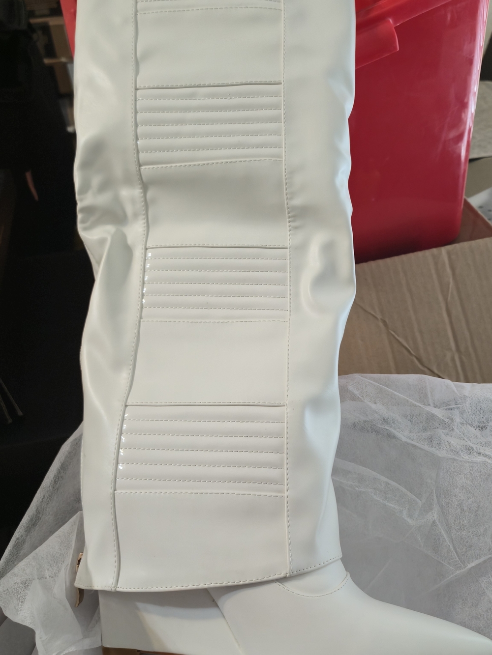 Elegant Women's High-Heeled Knee Boot in White